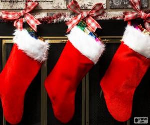 пазл Рождественские носков с отделкой и висящ&amp;#107